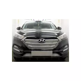 Защита радиатора Optimal, хром, верх (4 части) (Comfort,Lifestyle,Primary,Family) Allest HTUS15.OPTIMAL.top.chrome Hyundai Tucson 2016 - 2018