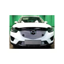 Защита радиатора Optimal, хром, верх (с парктроником) (3D) Allest MAZCX15.OPTIMAL.park.chrome Mazda CX-5 2015 - 2016