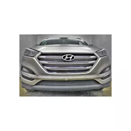 Защита радиатора Premium, чёрная, верх (4 части) (Comfort,Lifestyle,Primary,Family) Allest HTUS15.PREMIUM.top.black Hyundai Tucson 2016 - 2018
