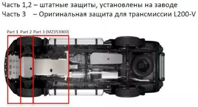 Защита трансмиссии MITSUBISHI для Mitsubishi Pajero Sport 2016 -