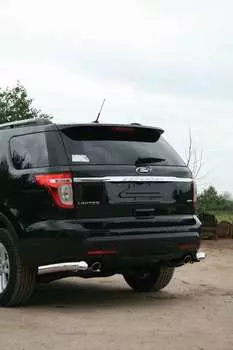 Защита заднего бампера 76 мм уголки Souz-96 FEXP.76.1313 Ford Explorer 2010-