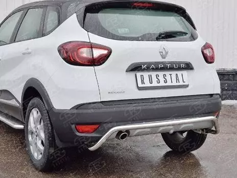 Защита заднего бампера d42 волна под машину для Renault Kaptur 2016 -