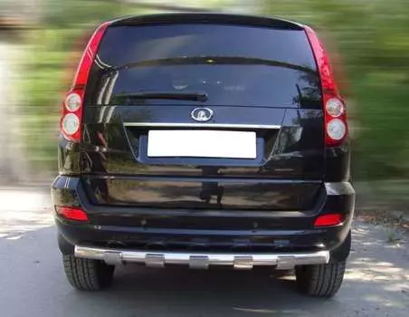 Защита заднего бампера d-60 с дополнительными накладками ( 5 штук) Технотек GWHH5 6 Great Wall Hover H5 2010-