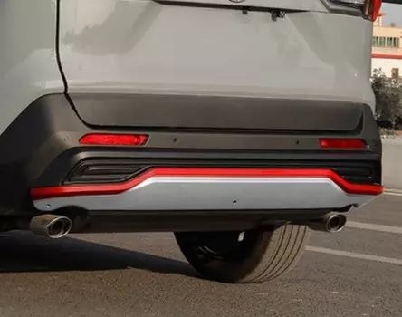 Защита заднего бампера Rongfang красный Toyota RAV4 2019-