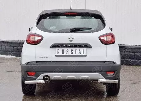 Защита заднего бампера уголки d63 секция для Renault Kaptur 2016 -