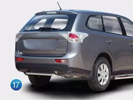 Защита задняя 42 мм узкая Souz-96 MIOU.75.1564 Mitsubishi Outlander (3G) 2012-