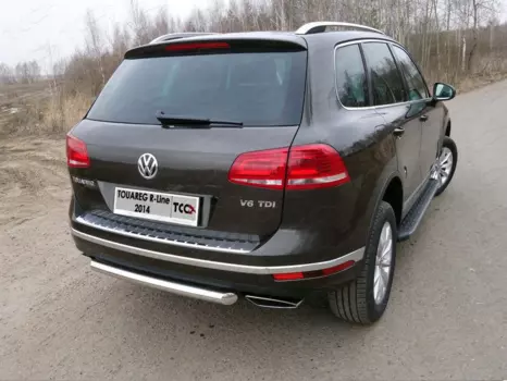 Защита задняя 60,3 мм (R-Line) ТСС VW TOUAREG (2014-2018)