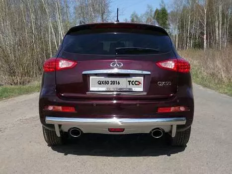 Защита задняя (центральная) 75/42,4 мм Компания ТСС INFQX5016-07 Infiniti QX50 2015 - 2017