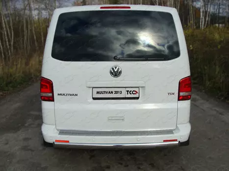 Защита задняя (центральная) 75х42 мм Компания ТСС VWMULT13-12 Volkswagen T5 Multivan 2003 - 2015