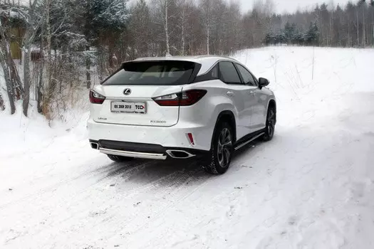 Защита задняя (центральная овальная) 75х42 мм Компания ТСС LEXRX200t15-24 Lexus RX200t 2016-