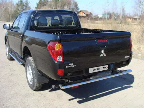 Защита задняя центральная с накладкой 120х60 мм (Long) Компания ТСС MITL20014-09 Mitsubishi L200 2014 - 2015