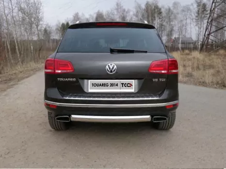 Защита задняя (овальная) TCC VWTOUAR14-18 Volkswagen Touareg 2018