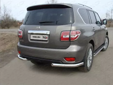 Защита задняя (уголки) 76,1 мм Компания ТСС NISPATR14-10 Nissan Patrol 2014-