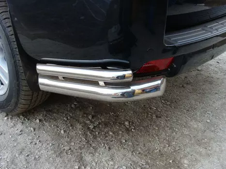 Защита задняя (уголки) 76,1х42,4 мм Компания ТСС TOYLCPR150-04 Toyota Land Cruiser Prado J150 2009 - 2017