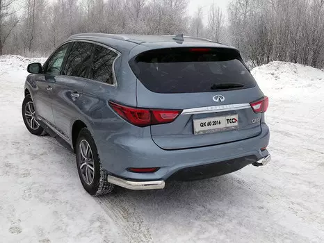 Защита задняя (уголки овальные) 75х42 мм Компания ТСС INFQX6016-43 Infiniti QX60 2016-