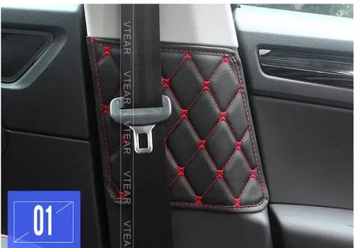 Защитная кожаная накладка под ремень безопасности Skoda Kodiaq 2017-