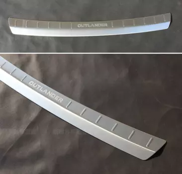 Защитная накладка на задний бампер с загибом для Mitsubishi OUTLANDER 2015 -