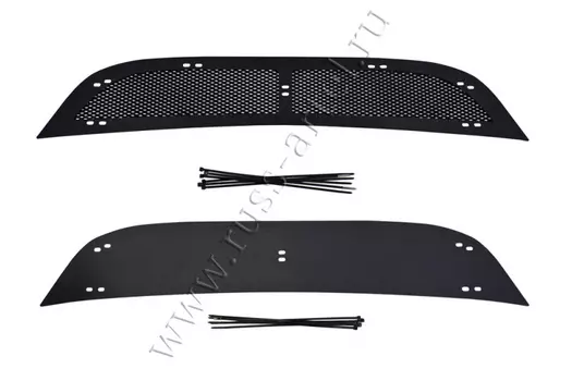 Защитная сетка и заглушка решетки переднего бампера Русская Артель Volkswagen Tiguan 2011-2015 только для комплектации (Track &amp; Field)