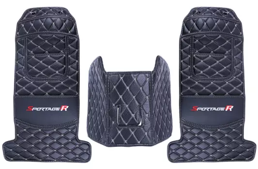 Защитные накидки на сиденья и тумбу (строчки разный) для Kia Sportage III 2010-2015