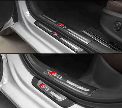 Защитные накладки на пороги S-line для AUDI A3 (3G) 8V рест. 2016-