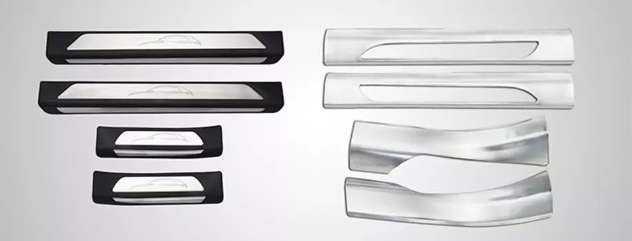 Защитные накладки на пороги, внешние и внутренние для Porsche Macan 2013 -