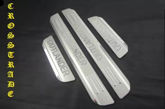 Защитные накладки на внешние пороги CROSS для Mitsubishi Outlander 2012 - 2018