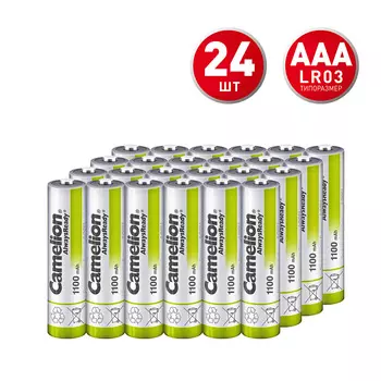 Аккумулятор Camelion ААА мизинчиковый HR03 1,2 В Ni-MH 1100 мАч (24 шт.) (NH-AAA1100BP2)