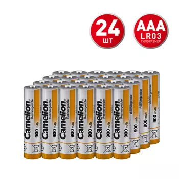 Аккумулятор Camelion ААА мизинчиковый HR03 1,2 В Ni-MH 900 мАч (24 шт.) (NH-AAA900BP2)