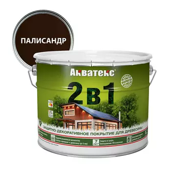 Антисептик Акватекс 2 в 1 биозащитный для дерева палисандр 9 л