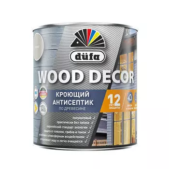Антисептик Dufa Wood Decor кроющий декоративный для дерева галечный 0,9 л