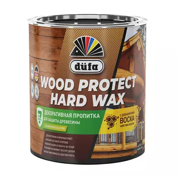 Антисептик Dufa Wood Protect Hard Wax декоративный для дерева ореховое дерево 0,75 л