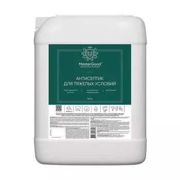 Антисептик MasterGood для тяжелых условий для дерева биозащитный 10 кг бесцветный