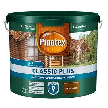 Антисептик Pinotex Classic Plus 3 в 1 декоративный для дерева тиковое дерево 2,5 л