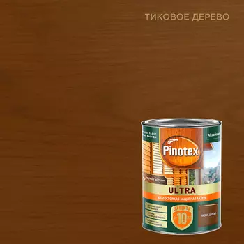 Антисептик Pinotex Ultra декоративный для дерева тиковое дерево 0,9 л