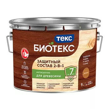 Антисептик Текс Bioteks 2-в-1 декоративный для дерева махагон 9 л
