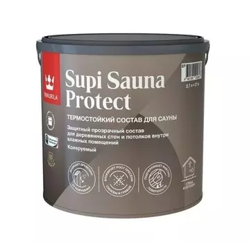 Антисептик Tikkurila/Tikkivala Supi Sauna Protect для бань и саун бесцветный 2,7 л