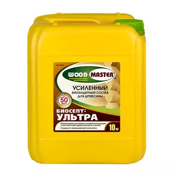 Антисептик Woodmaster Биосепт-Ультра для дерева биозащитный 10 кг фисташковый