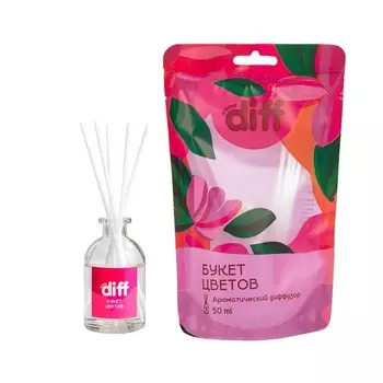 Аромадиффузор с палочками Diff Букет цветов 50 мл
