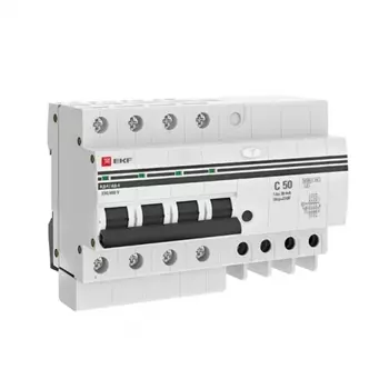 Автомат дифференциальный EKF PROxima АД-4 50А 3P+N тип AC 30 мА 4,5 кА (DA4-50-30-pro)