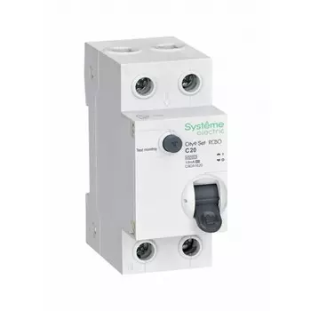 Автомат дифференциальный Systeme Electric City9 Set 20А 1P+N тип A 10 мА 4,5 кА (C9D51620)