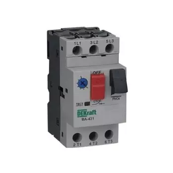 Автомат защиты двигателя Dekraft ВА-431 (21226DEK) 3P 2,5А 100 кА 690 В на DIN-рейку