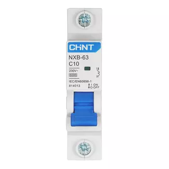 Автоматический выключатель модульный Chint NXB-63 1P 10А тип C 6 кА 230 В (814013)