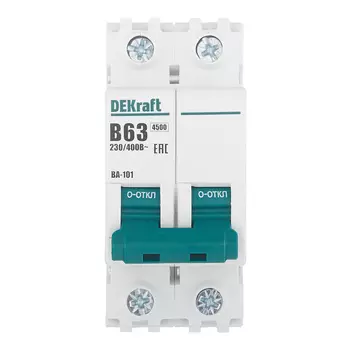Автоматический выключатель модульный Dekraft BA-101 2P 63А тип B 4,5 кА 230/400 В (11024DEK)