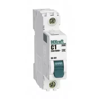 Автоматический выключатель модульный Dekraft ВА-101 1P 1А тип C 4,5 кА 230 В (11049DEK)