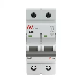 Автоматический выключатель модульный EKF Averes AV-10 2P 16А тип C 10 кА 230 В (mcb10-2-16C-av)