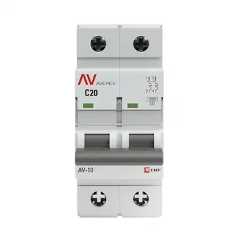 Автоматический выключатель EKF Averes AV-10 2P 20А тип C 10 кА 230 В на DIN-рейку (mcb10-2-20C-av)