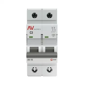 Автоматический выключатель модульный EKF Averes AV-10 2P 2А тип C 10 кА 230 В (mcb10-2-02C-av)