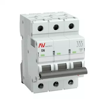 Автоматический выключатель модульный EKF Averes AV-10 3P 6А тип D 10 кА 400 В (mcb10-3-06D-av)
