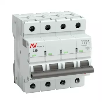 Автоматический выключатель EKF Averes AV-10 4P 40А тип C 10 кА 400 В на DIN-рейку (mcb10-4-40C-av)