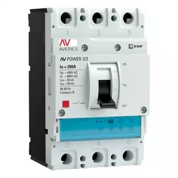 Автоматический выключатель EKF Averes ETU2.2 3P 250А 50 кА 400-690 В на монтажную плату (mccb-23-250-2.2-av)